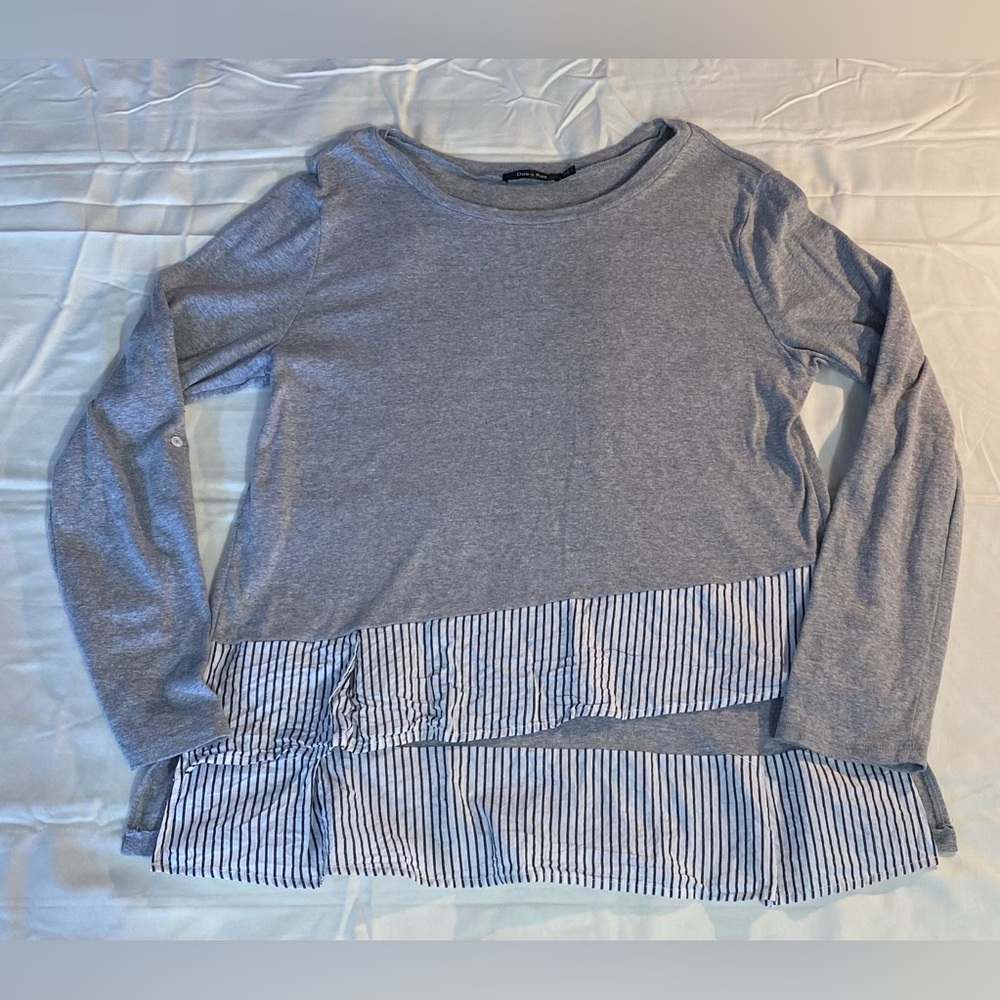 Doe & Rae Split Pullover Gray Size Large Euc - image 4